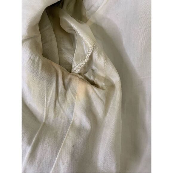 Maje Long Gray Cotton Linen Stretch Asymmetric Zip Coat women’s size 36 Small - Picture 10 of 11